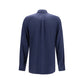 Blue Silk Dress Shirt