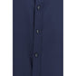 Blue Silk Dress Shirt