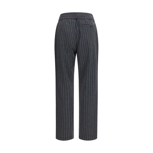 Gray Cotton Casual Pants
