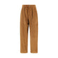 Brown Cotton Casual Pants