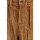 Brown Cotton Casual Pants