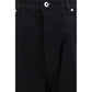 Black Cotton Flared Jeans