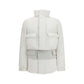 White Polyester Full-Length Jacket