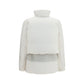 White Polyester Full-Length Jacket