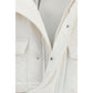 White Polyester Full-Length Jacket