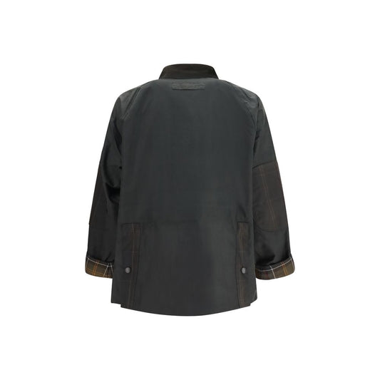 Bicolor Cotton Full-Length Jacket