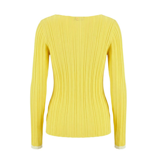 Yellow Viscose Women Sweater