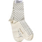 Off White Cotton Polka Dot Mid Calf Accessory Socks