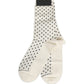 Off White Cotton Polka Dot Mid Calf Accessory Socks