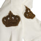White Crown Embroidery Knee High Accessory Socks