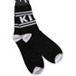 Black White Logo Stripes Mid Calf Accessory Socks