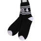 Black White Logo Stripes Mid Calf Accessory Socks