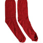 Men Red 100% Silk Mid Calf Accessory Socks