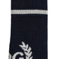 Men Navy Blue DG Logo Mid Calf Accessory Socks