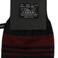Men Burgundy Black Logo Mid Calf Accessory Socks