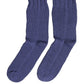 Men Navy Blue Cotton Ribbed Mid Calf Accessory Socks