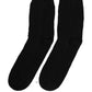Men Dark Blue Cotton Ribbed Mid Calf Accessory Socks