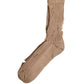 Beige Cotton Distressed Mid Calf Accessory Socks
