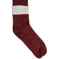 Burgundy White Stripes Cotton Mid Calf Accessory Socks
