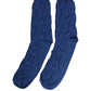 Royal Blue Checkered Silk Mid Calf Accessory Socks