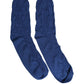 Royal Blue Checkered Silk Mid Calf Accessory Socks