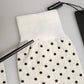 Off White Cotton Polka Dot Mid Calf Accessory Socks