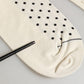 Off White Cotton Polka Dot Mid Calf Accessory Socks