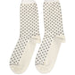 Off White Cotton Polka Dot Mid Calf Accessory Socks