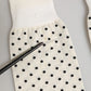 Off White Cotton Polka Dot Mid Calf Accessory Socks
