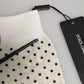 Off White Cotton Polka Dot Mid Calf Accessory Socks