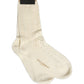 Off White Cotton Knit Mid Calf Accessory Socks