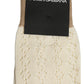 Off White Cotton Knit Mid Calf Accessory Socks