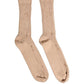 Beige Cotton Distressed Mid Calf Accessory Socks