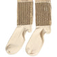 Off White Sequin Cotton Mid Calf Accessory Socks