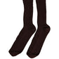 Dark Brown Cotton Distressed Mid Calf Accessory Socks