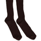Dark Brown Cotton Distressed Mid Calf Accessory Socks