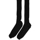 Men Black Viscose Logo Knee High Accessory Socks