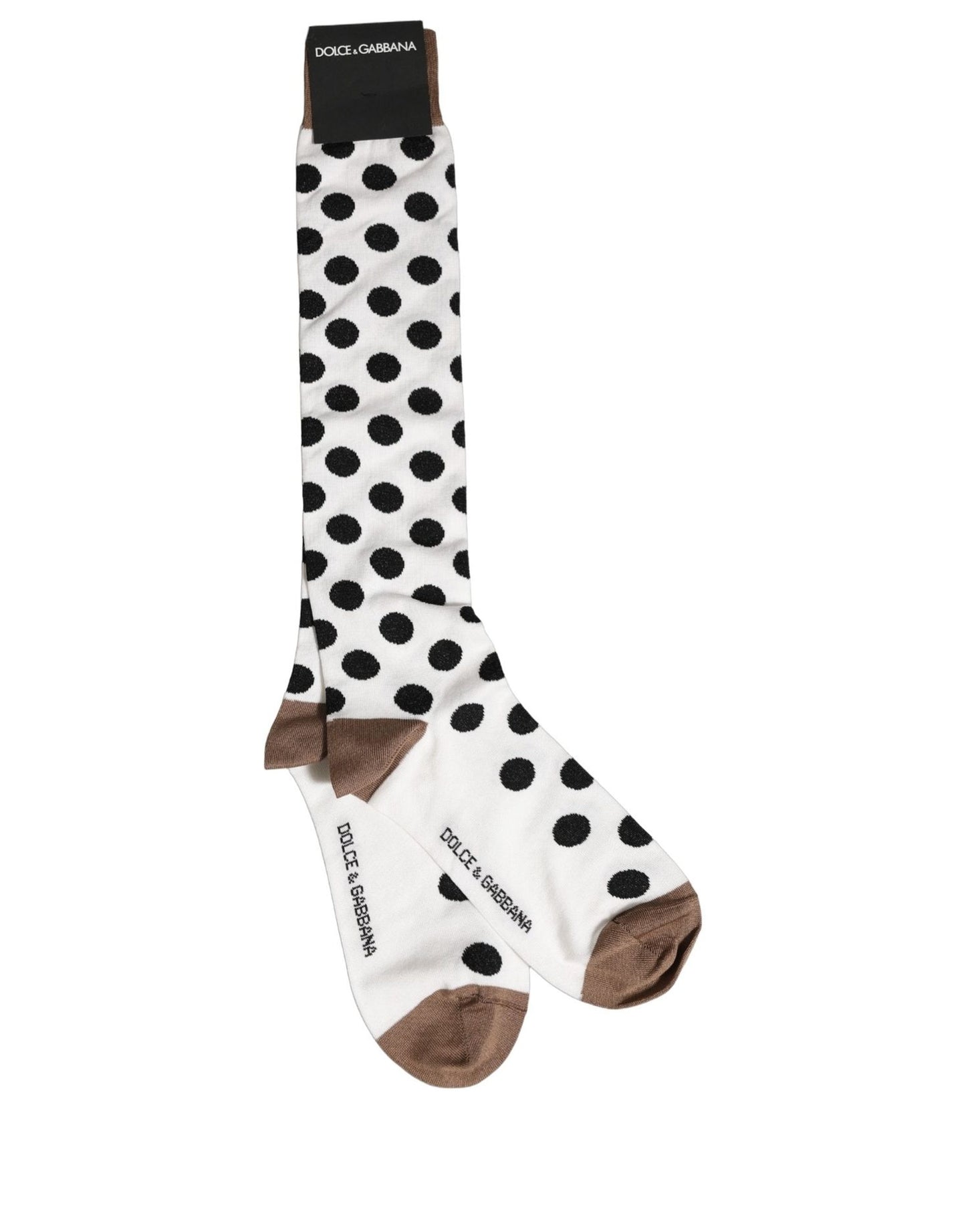 White Polka Dot Over The Calf Accessory Socks