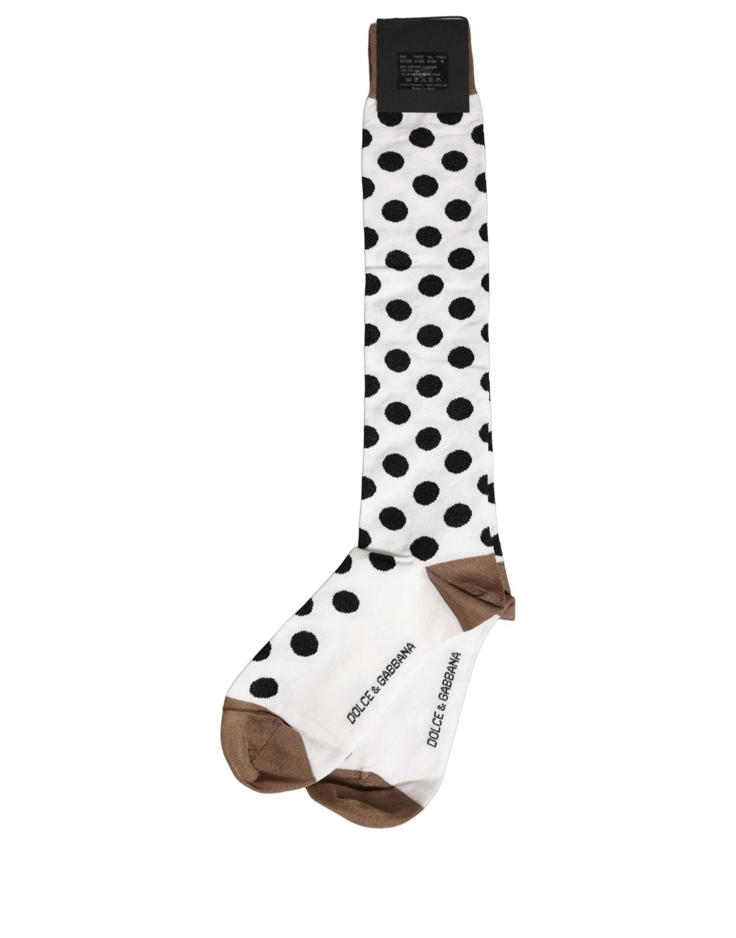 White Polka Dot Over The Calf Accessory Socks