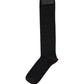 Men Black Cotton Polka Dot Over The Calf Socks