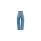 Blue Cotton Straight-Leg Jeans