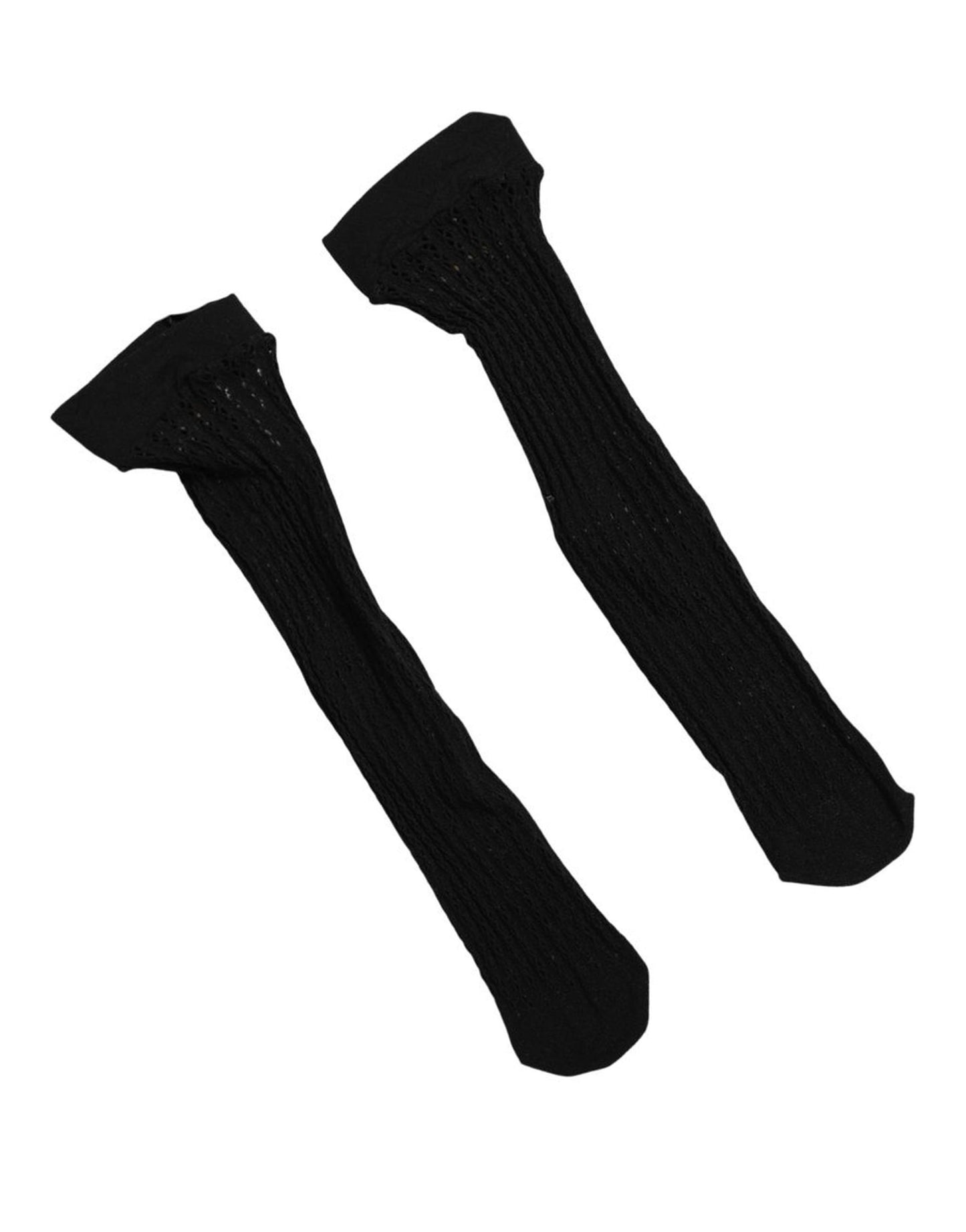 Black Nylon Logo Calf Long Women Accessory Socks
