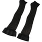 Black Nylon Logo Calf Long Women Accessory Socks