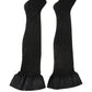 Black Nylon Logo Calf Long Women Accessory Socks