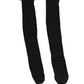 Black Wool Logo Calf Long Women Accessory Socks