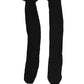 Black Wool Logo Calf Long Women Accessory Socks