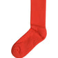 Red Cotton Ribbed Mid Calf Women Accessory Socks