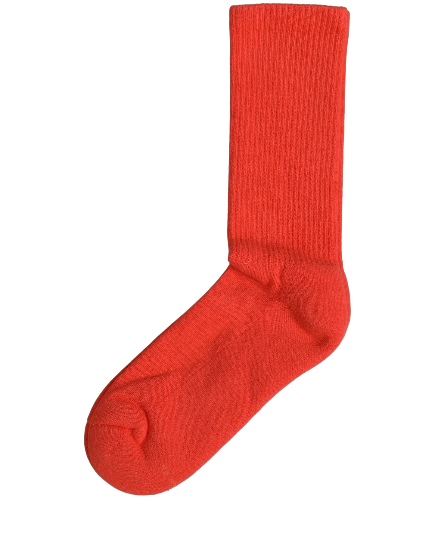 Red Cotton Ribbed Mid Calf Women Accessory Socks