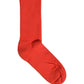 Red Cotton Ribbed Mid Calf Women Accessory Socks