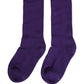 Violet Cotton Ribbed Mid Calf Women Accessory Socks